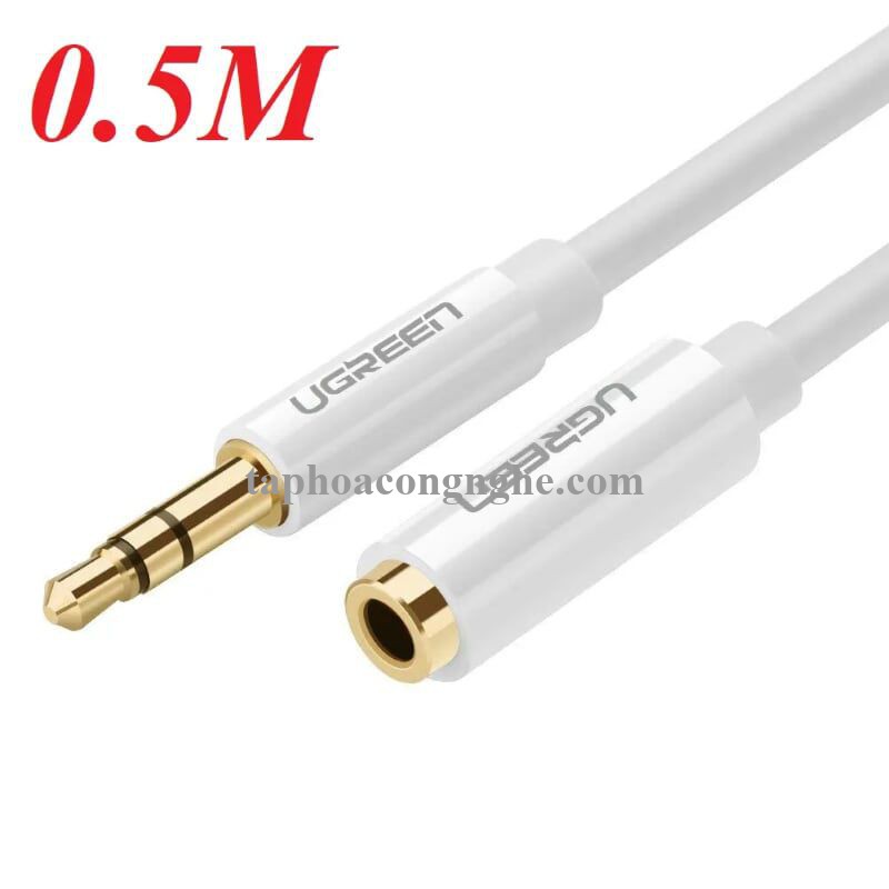 Ugreen 10746 0.5M màu Trắng Cáp âm thanh 3.5mm nối dài AV124 30010746